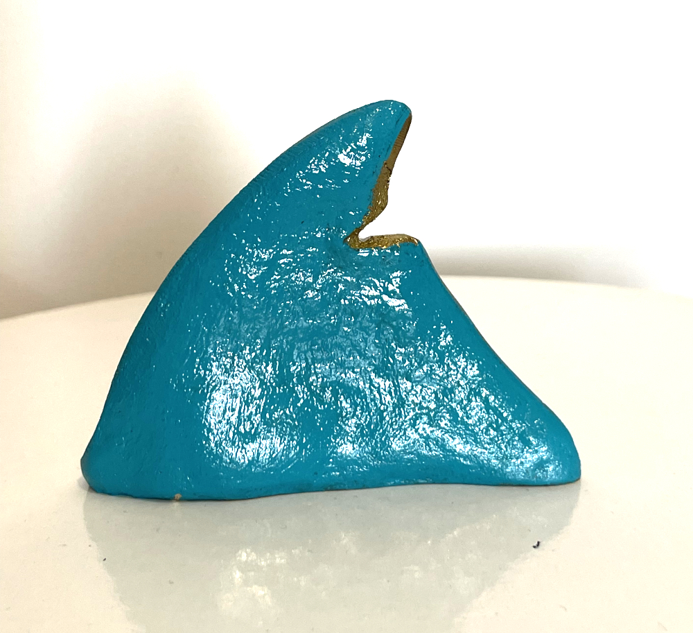 BELI - sculpture - "Aileron H6" N°65/273 couleur turquoise brillant et or verso