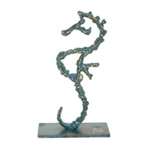 Sculpture - Hippocampe Symphonie - Bleu & Bronze