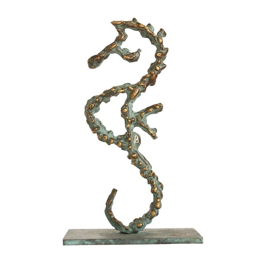 Sculpture - Hippocampe Symphonie - Verte & Bronze
